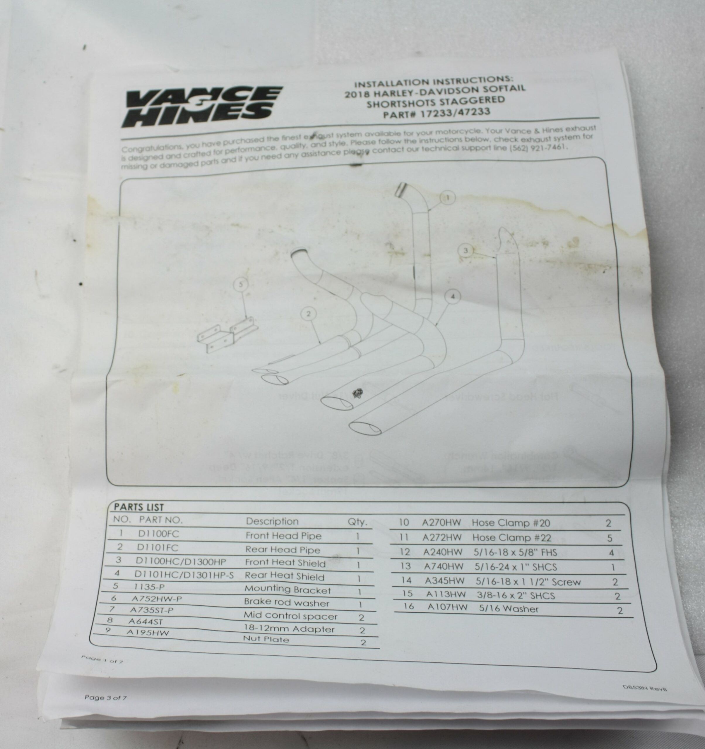 Vance & Hines Auspuff Short Shot Staggered inkl. Halter für Harley  